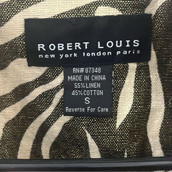 Robert Louis Animal Print Belted Blazer Jacket Sz S - Picture 5 of 5